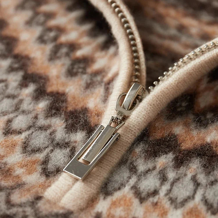 Eleganter Kaschmirpullover mit Reißverschluss