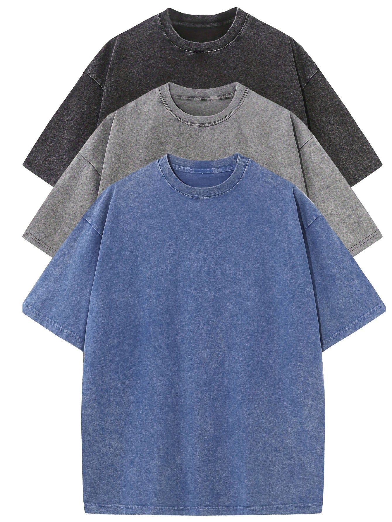 Lässiges T-Shirt-Set aus Baumwolle in Übergröße - 3er-Pack
