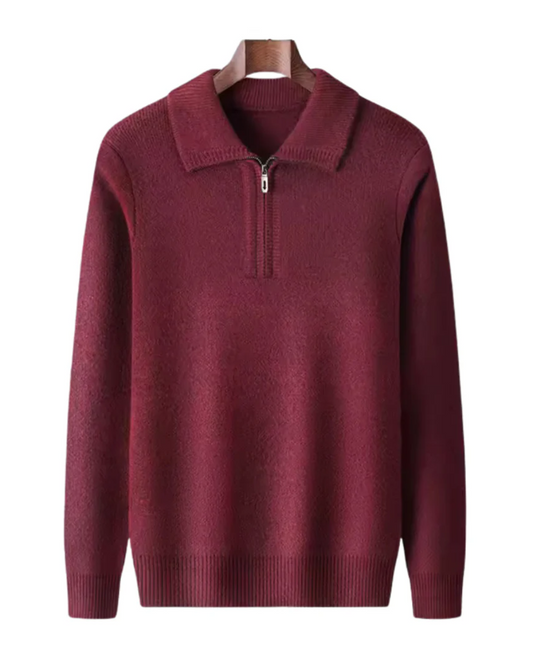 Gstaad Kaschmir Pullover mit Viertelreißverschluss