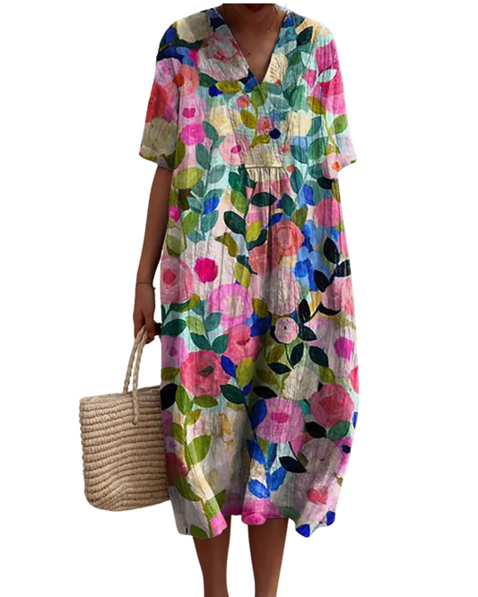 Florales bauchfreies Kleid