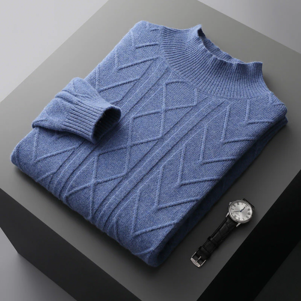 Mizar Gemusterter Kaschmirpullover