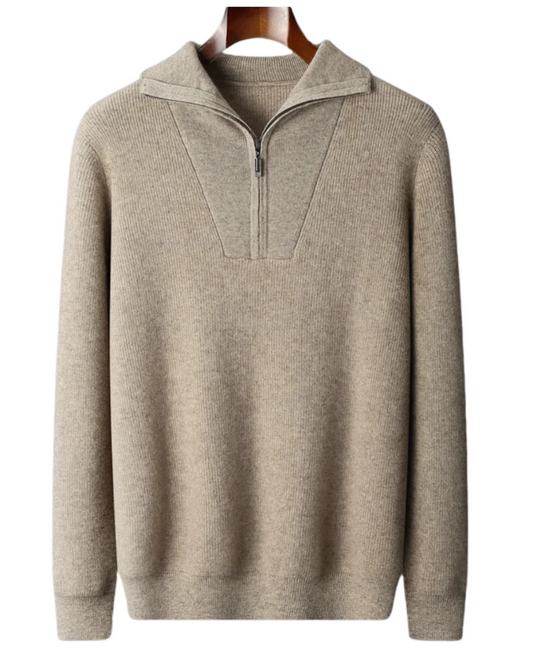Portofino Kaschmir Pullover mit halbem Reißverschluss