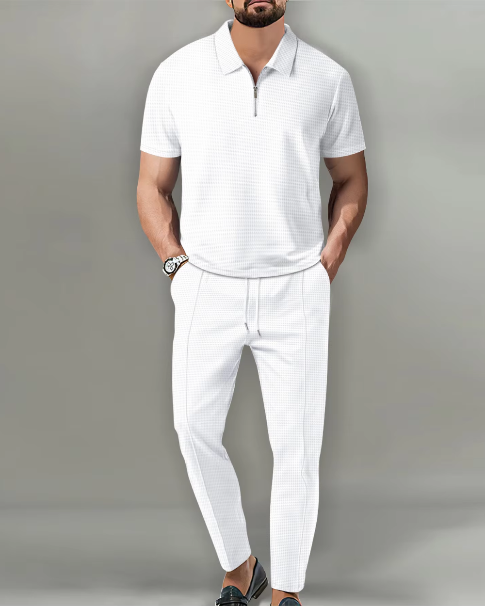 2 Stück Zip Polo Set