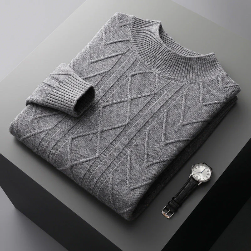 Mizar Gemusterter Kaschmirpullover