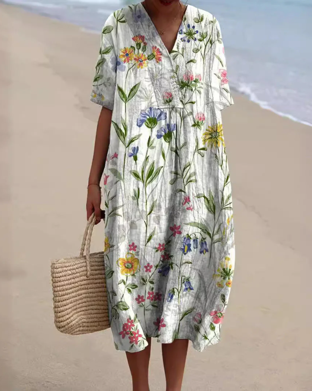 Florales bauchfreies Kleid