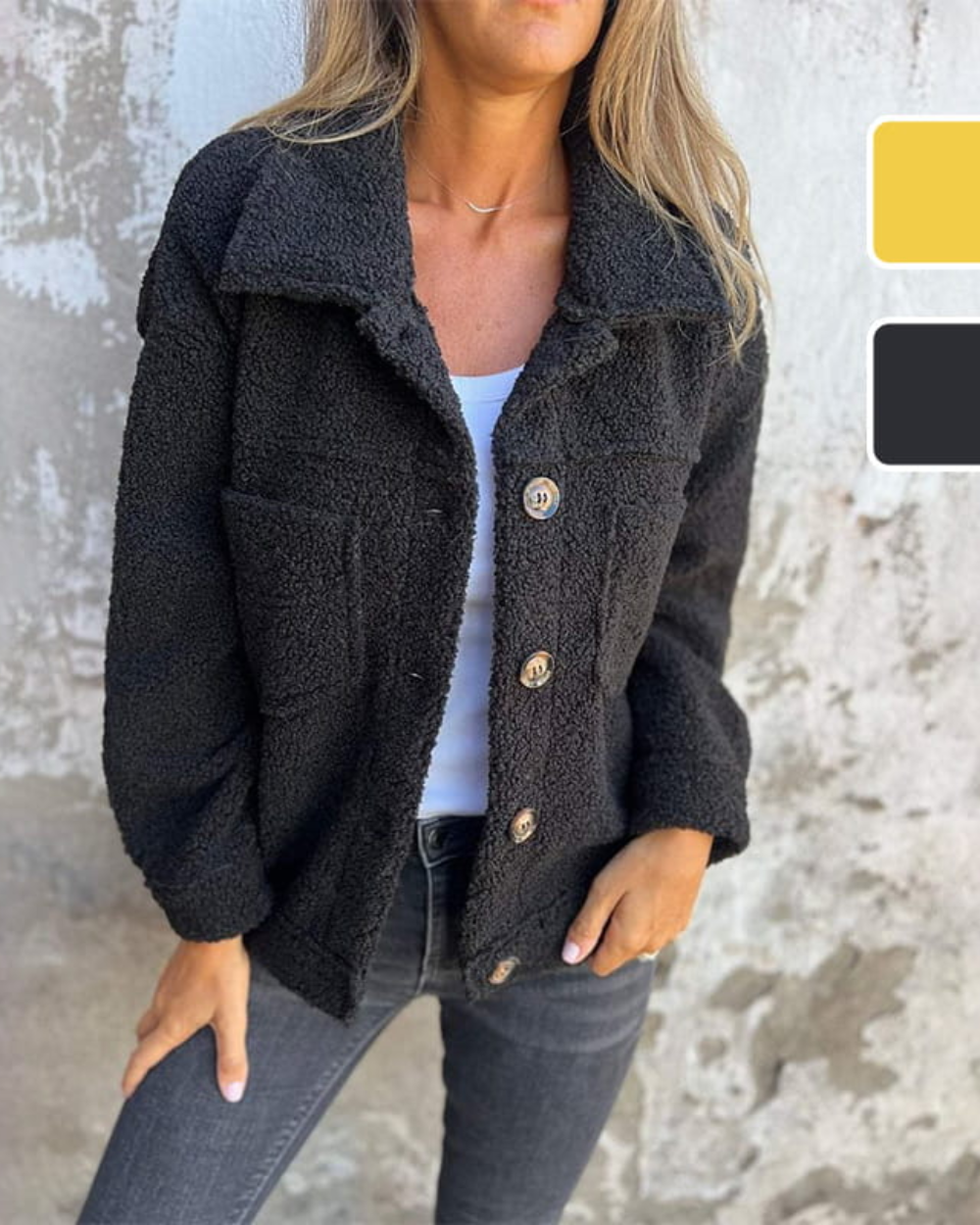Warme kurze Frühlingsjacke