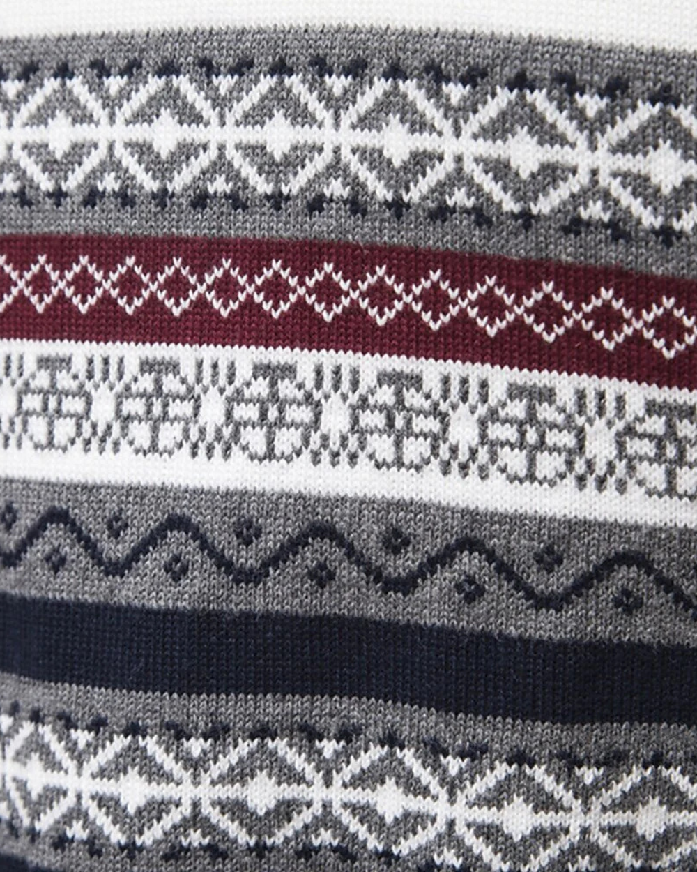 Frederico Baumwollpullover mit Reißverschluss und Muster