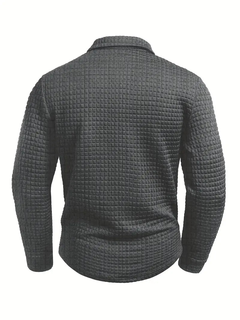 Gerippter Polo-Pullover