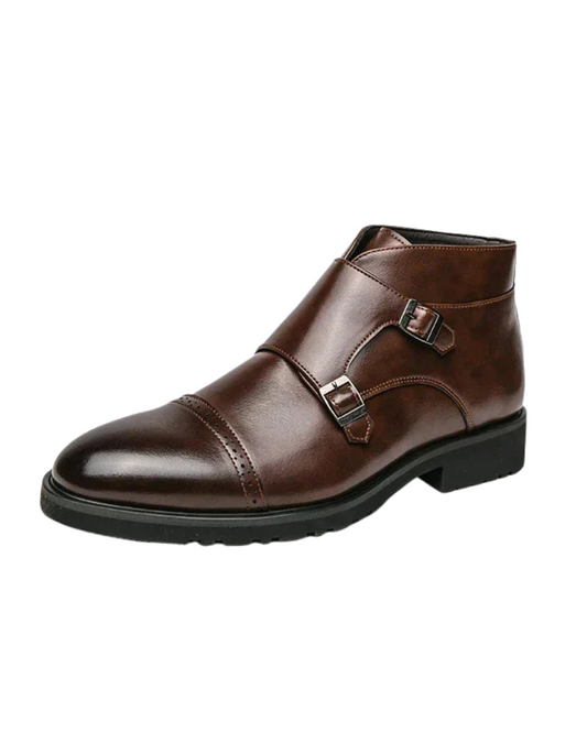 Lederstiefel mit Schnallenverschluß