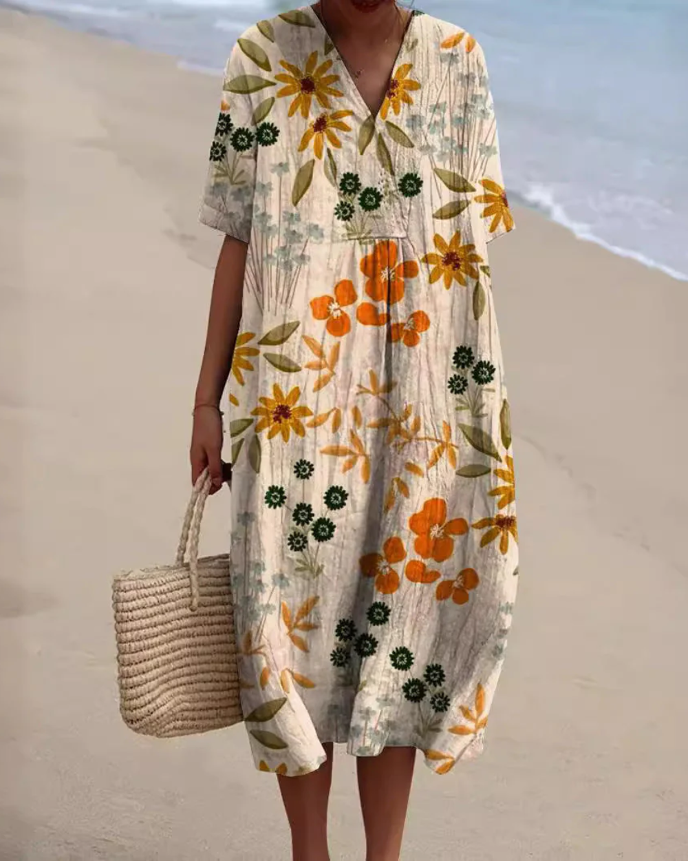 Florales bauchfreies Kleid