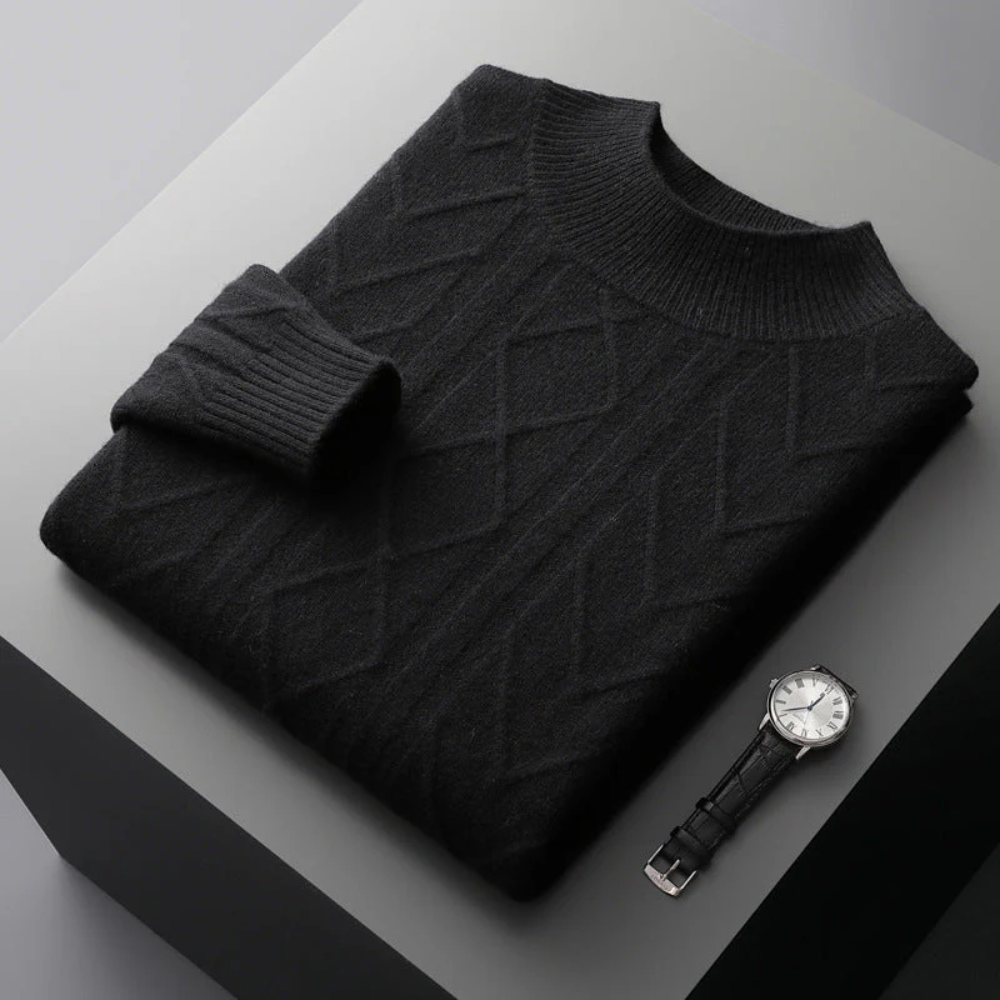 Mizar Gemusterter Kaschmirpullover