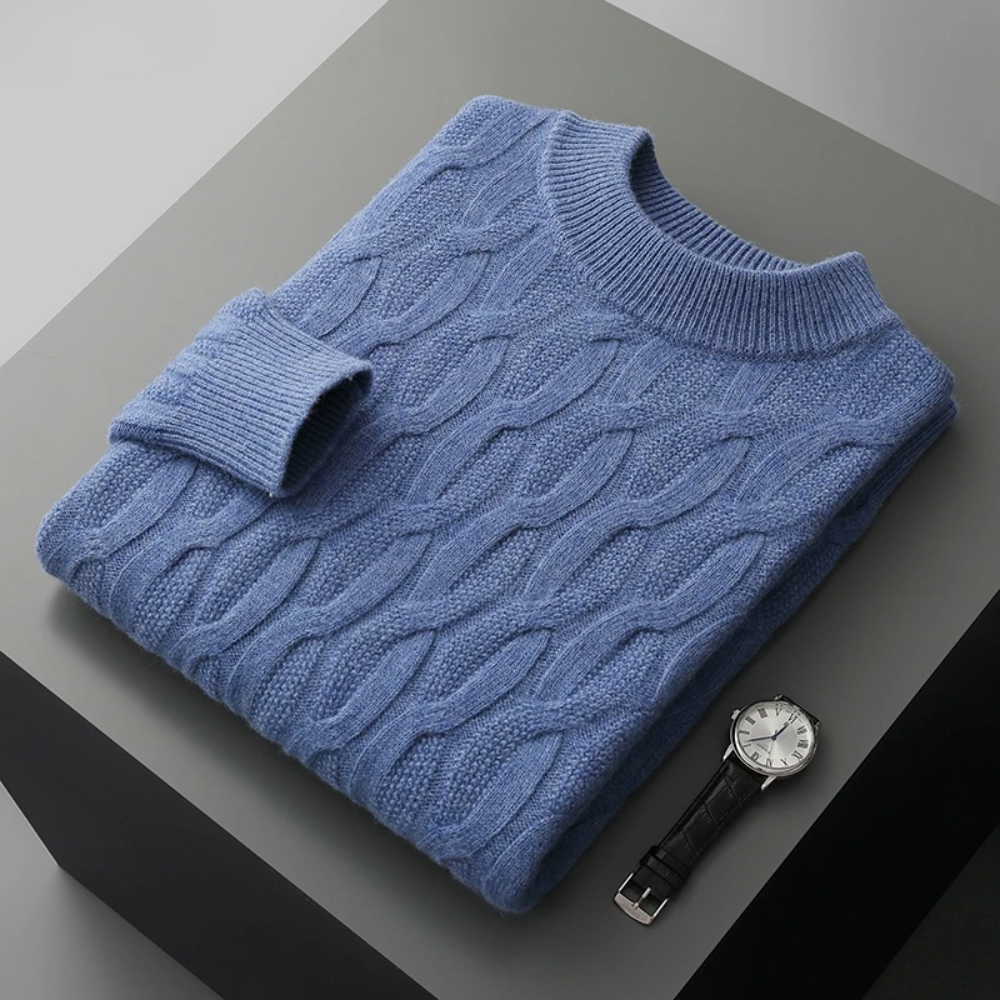 Elegant gemusterter Kaschmirpullover