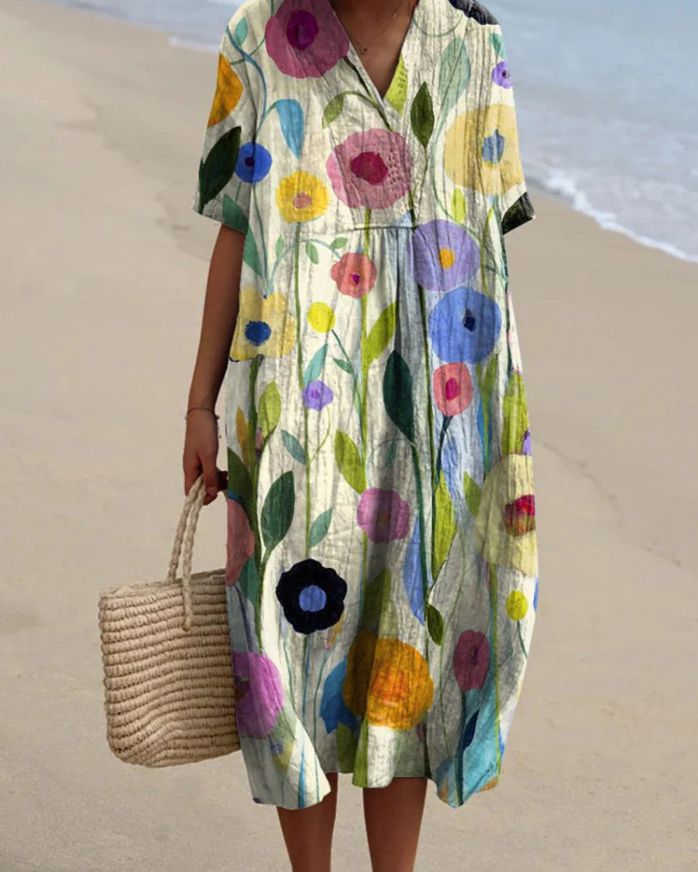 Florales bauchfreies Kleid