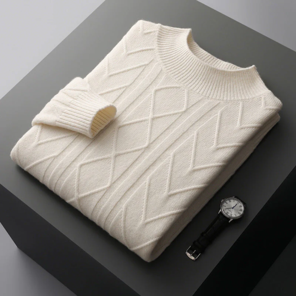 Mizar Gemusterter Kaschmirpullover