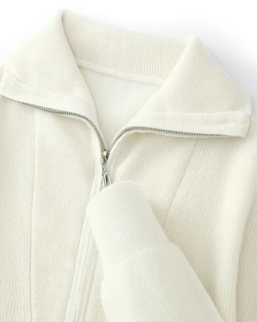 Portofino Kaschmir Pullover mit halbem Reißverschluss