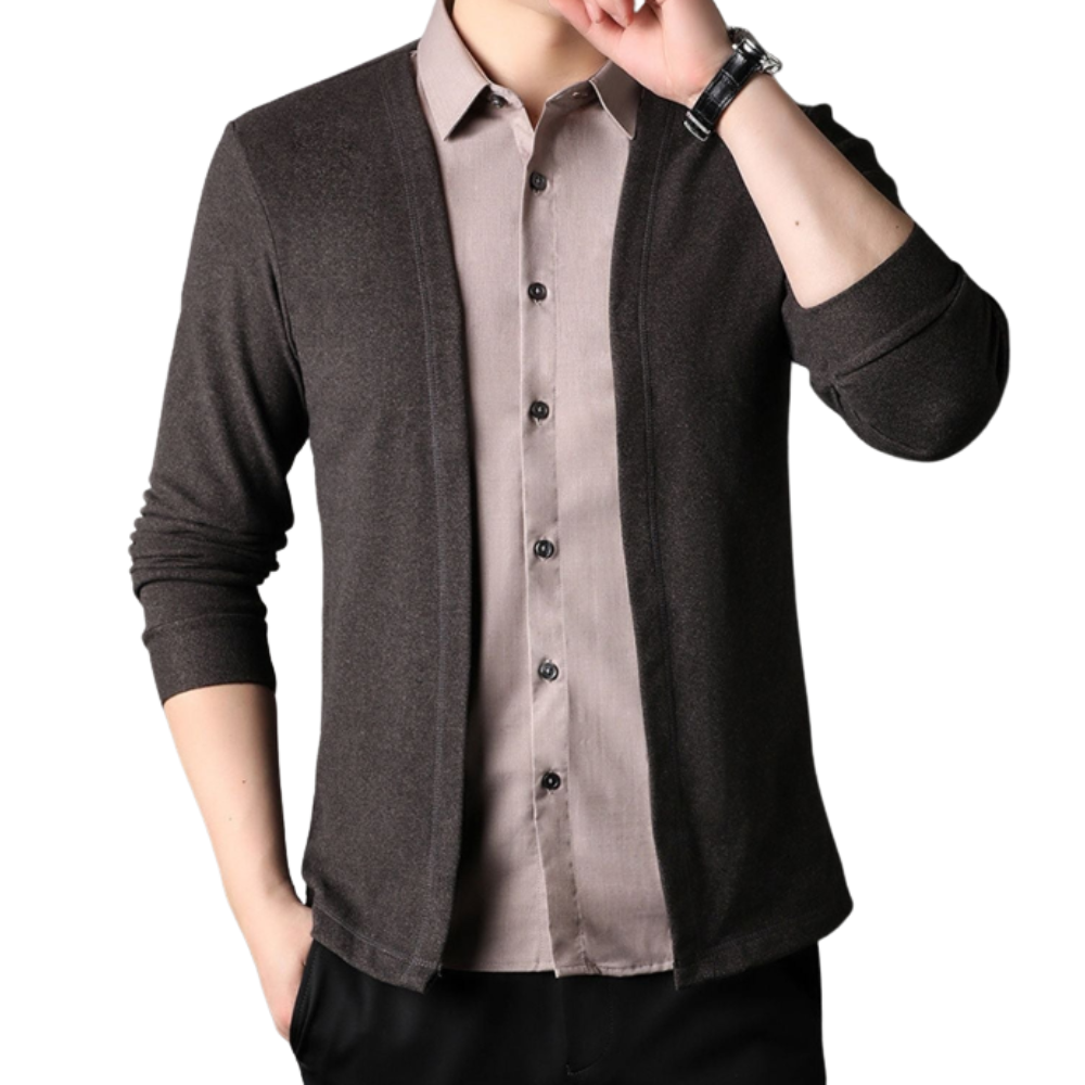 2-in-1-Shirt und Strickjacke