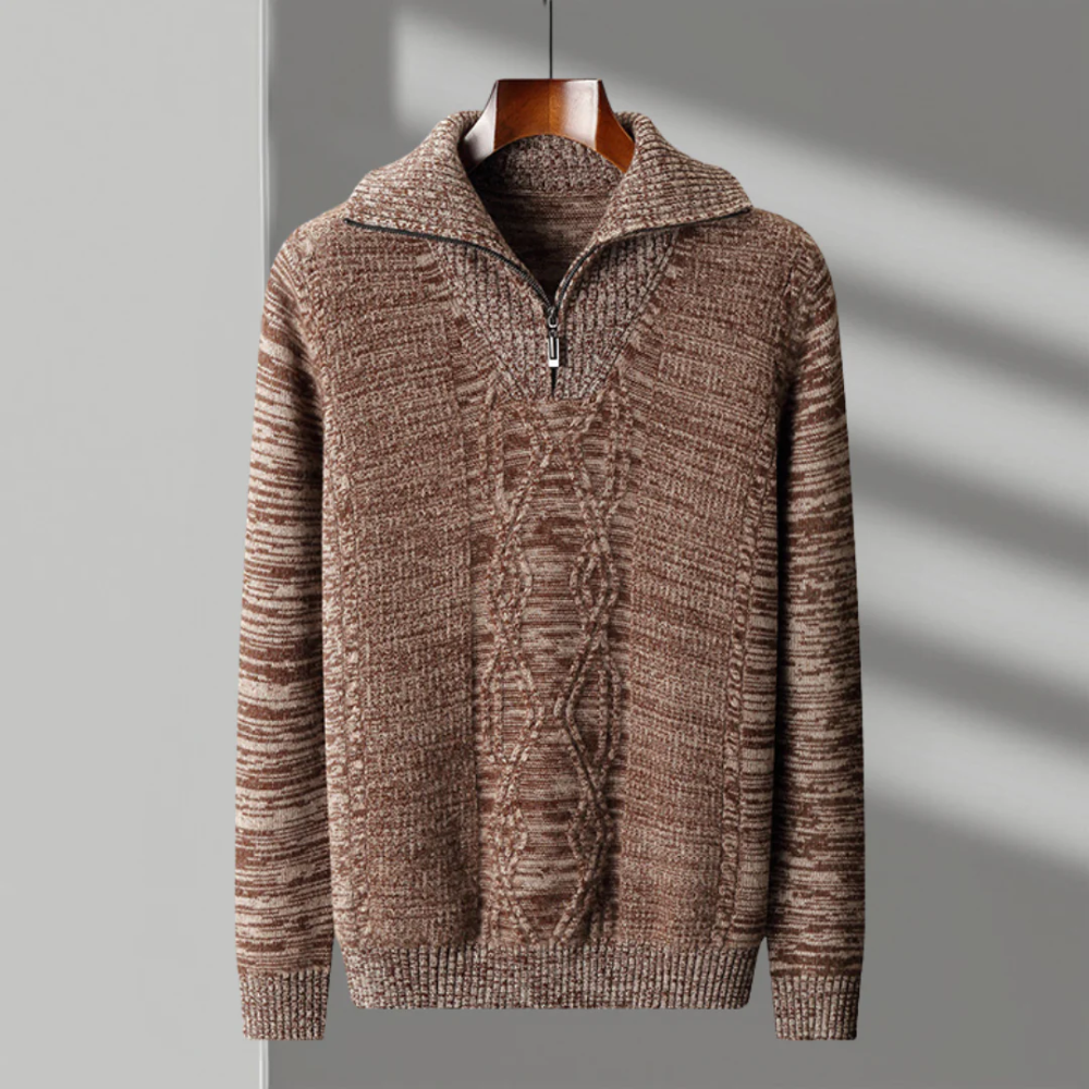 Taranto Pullover aus Merinowolle mit Reißverschluss