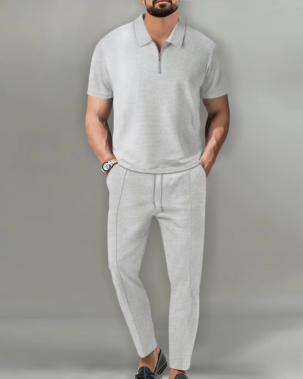 2 Stück Zip Polo Set