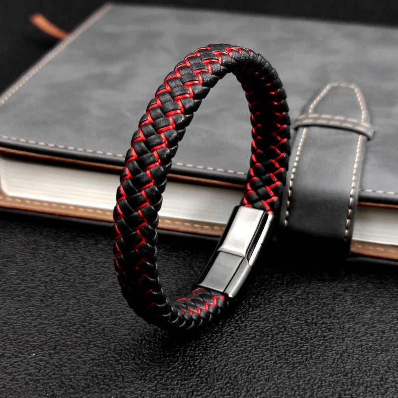 Geflochtenes Lederarmband für Männer