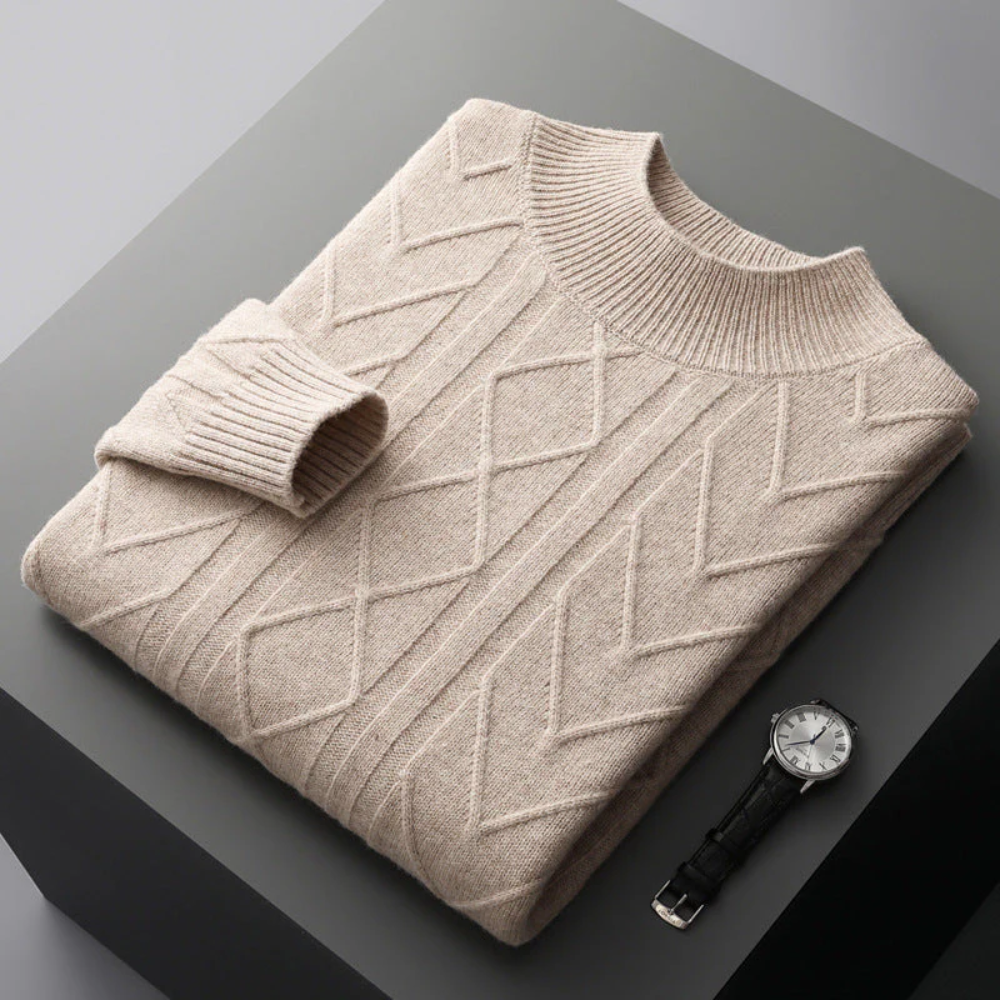 Mizar Gemusterter Kaschmirpullover