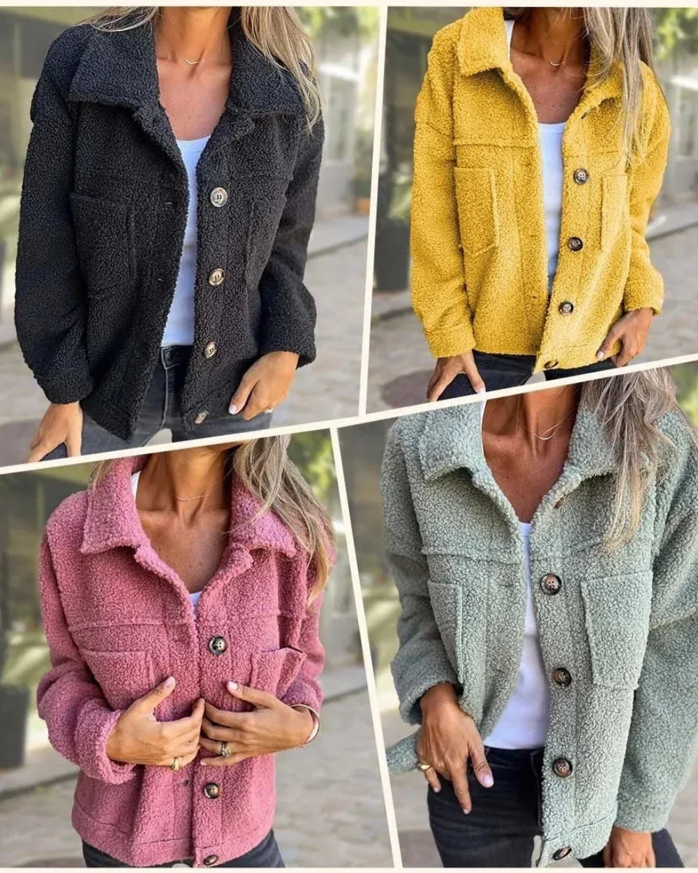Warme kurze Frühlingsjacke