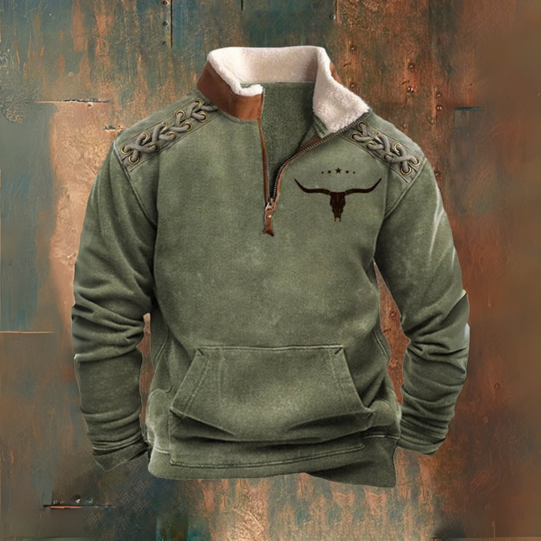 Vintage Pullover mit Reißverschluss