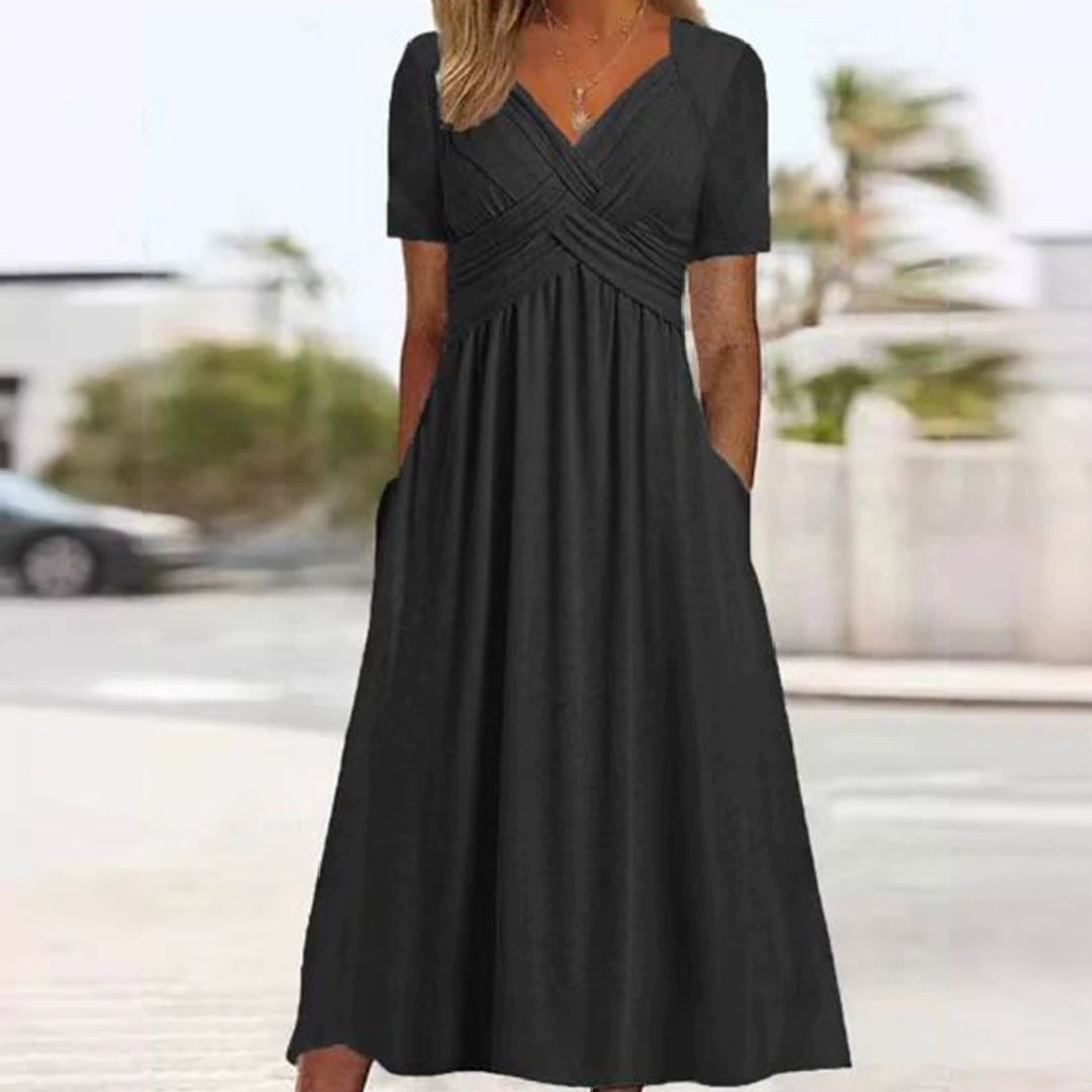 Bauchfreies Kleid mit V-Ausschnitt