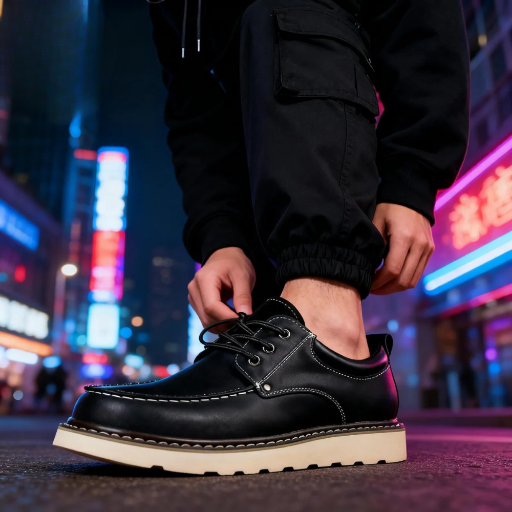 Retro-Freizeitschuhe aus Leder