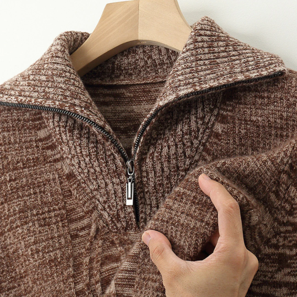 Taranto Pullover aus Merinowolle mit Reißverschluss