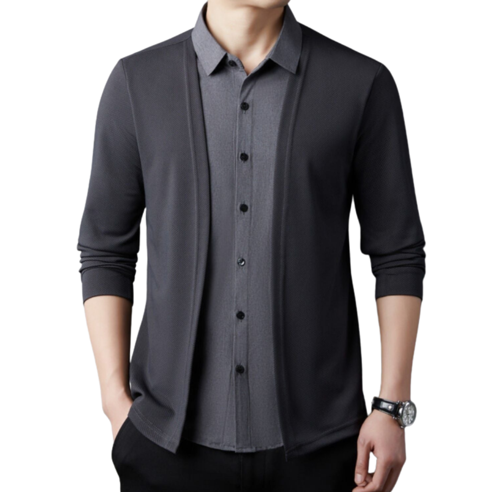 2-in-1-Shirt und Strickjacke