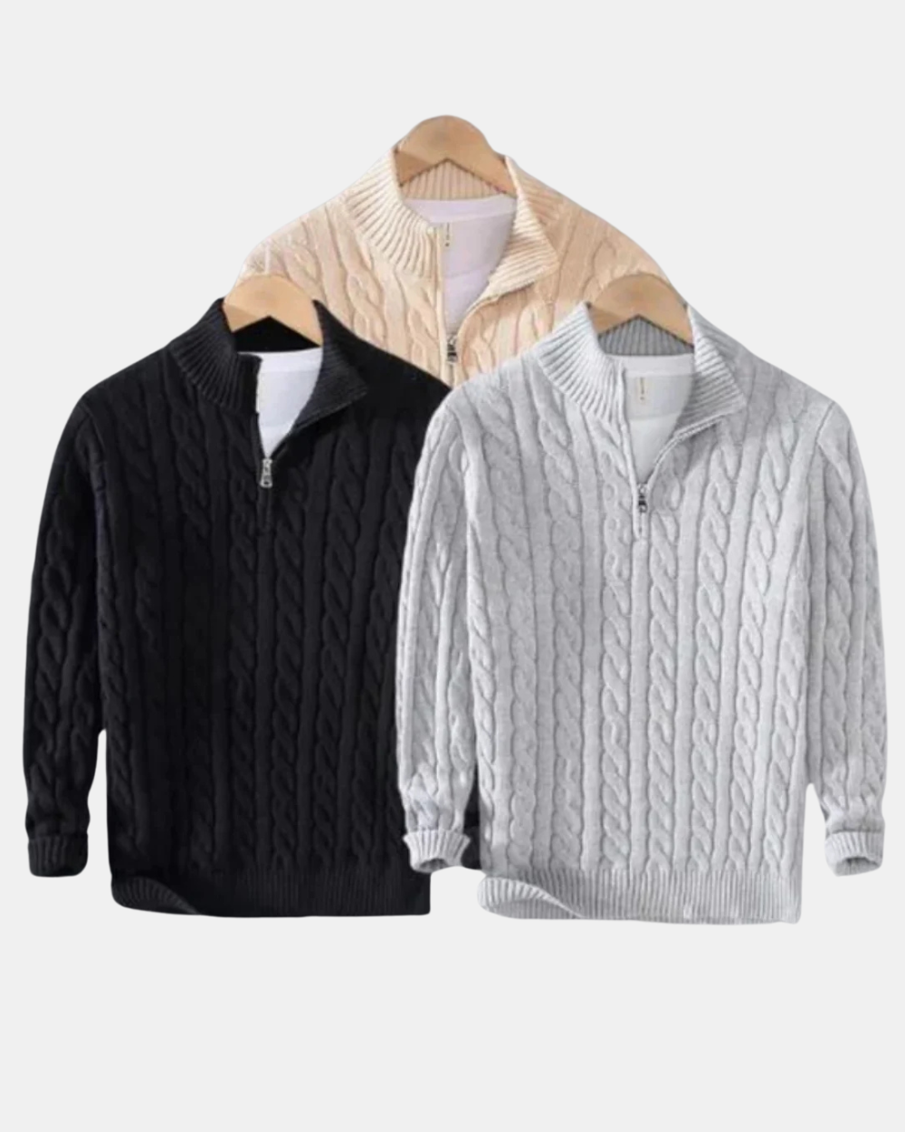 Pietro Pullover mit halbem Reißverschluss