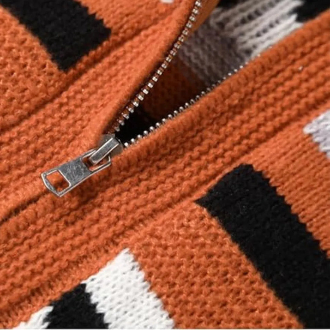 Elegante Jacquard-Strickjacke