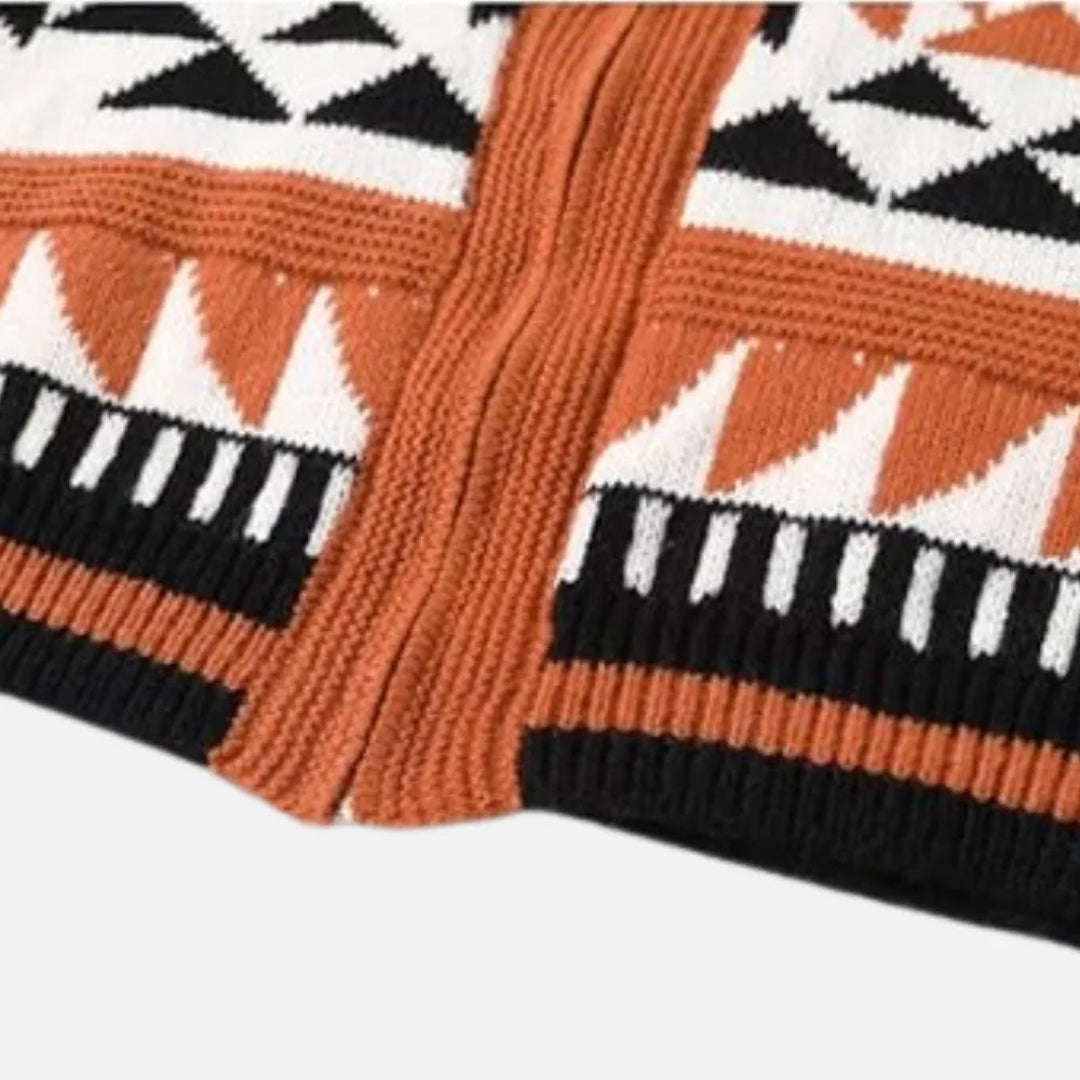 Elegante Jacquard-Strickjacke