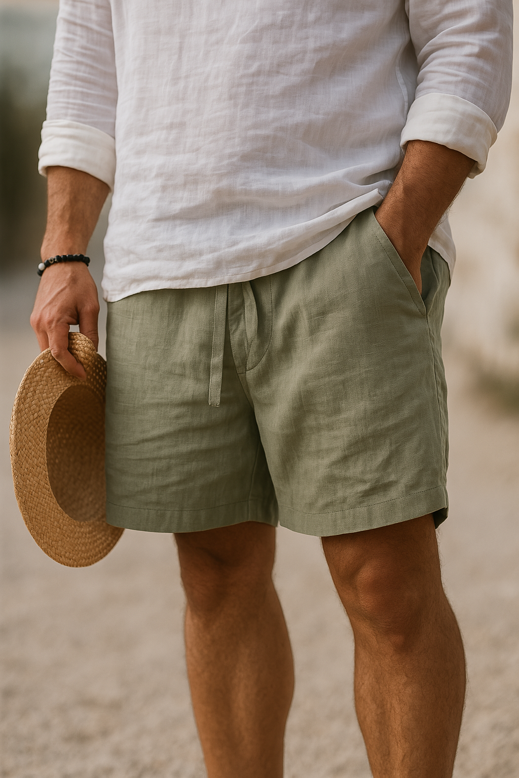 Elegante Leinen-Shorts