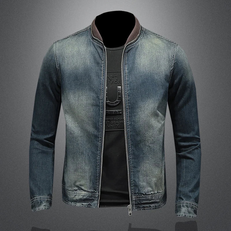 Elegante Denim-Jacke mit Reißverschluss