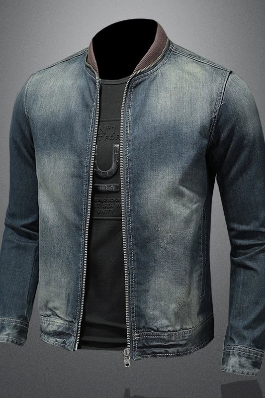 Elegante Denim-Jacke mit Reißverschluss