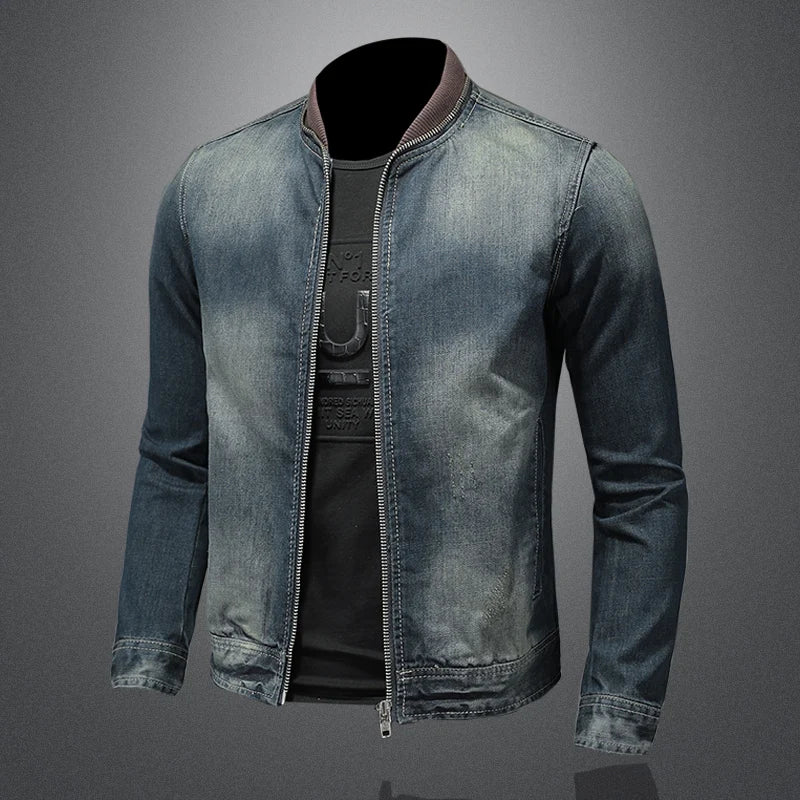 Elegante Denim-Jacke mit Reißverschluss
