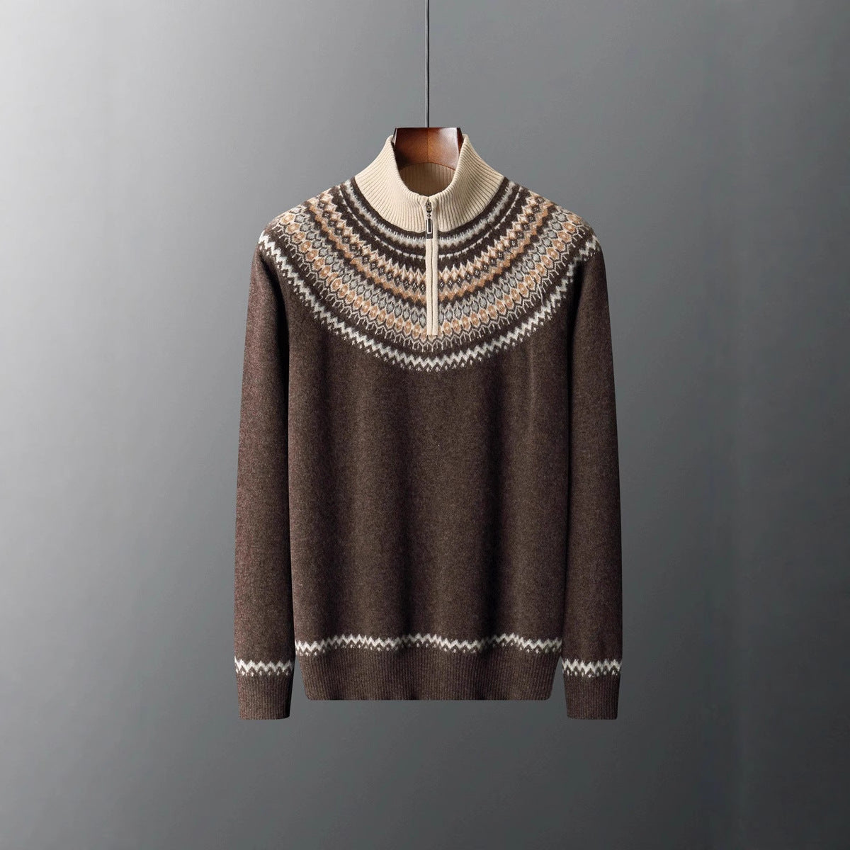 Eleganter Kaschmirpullover mit Reißverschluss