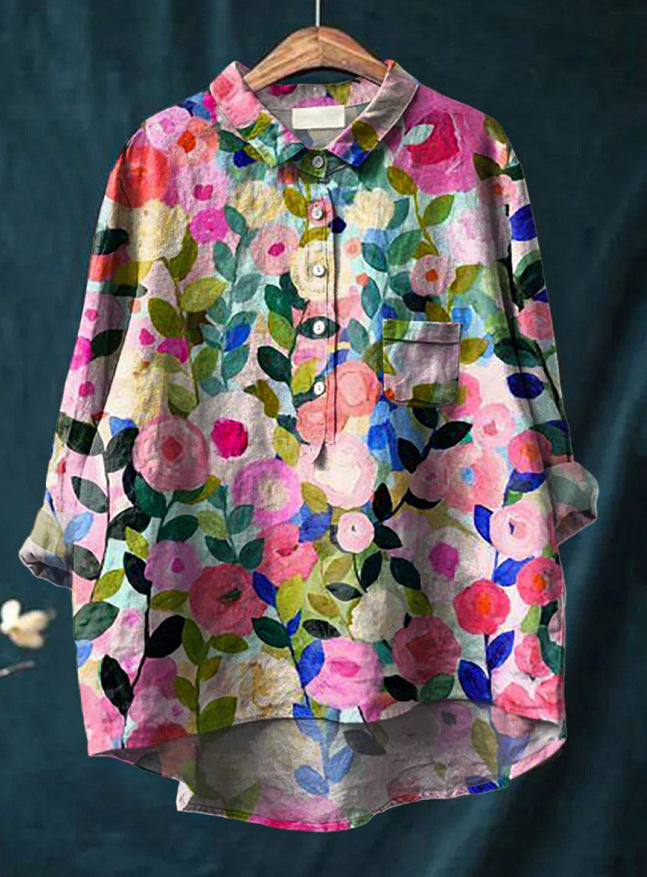 Elegante geblümte Bluse
