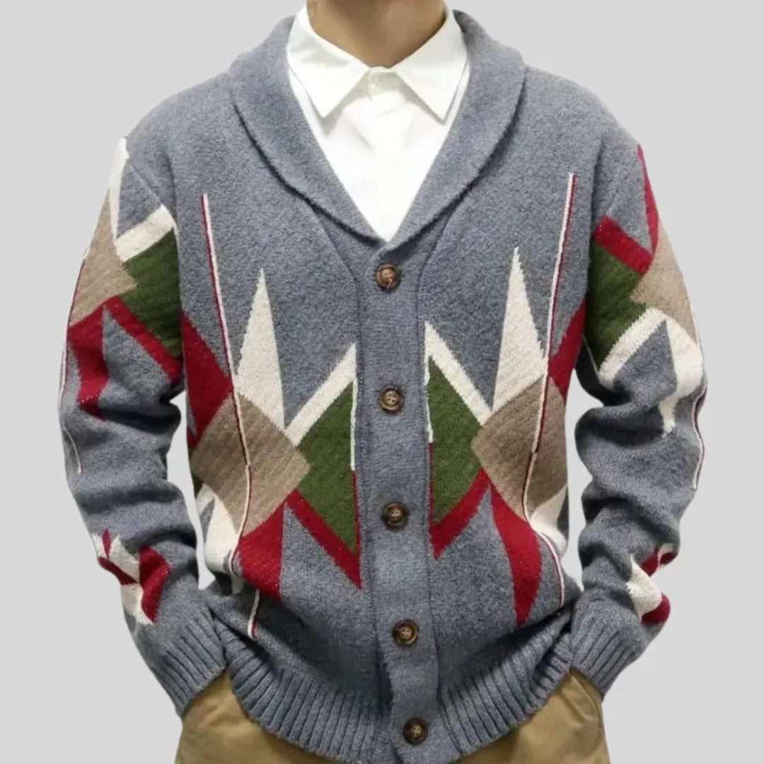 Jacquard-Woll-Cardigan