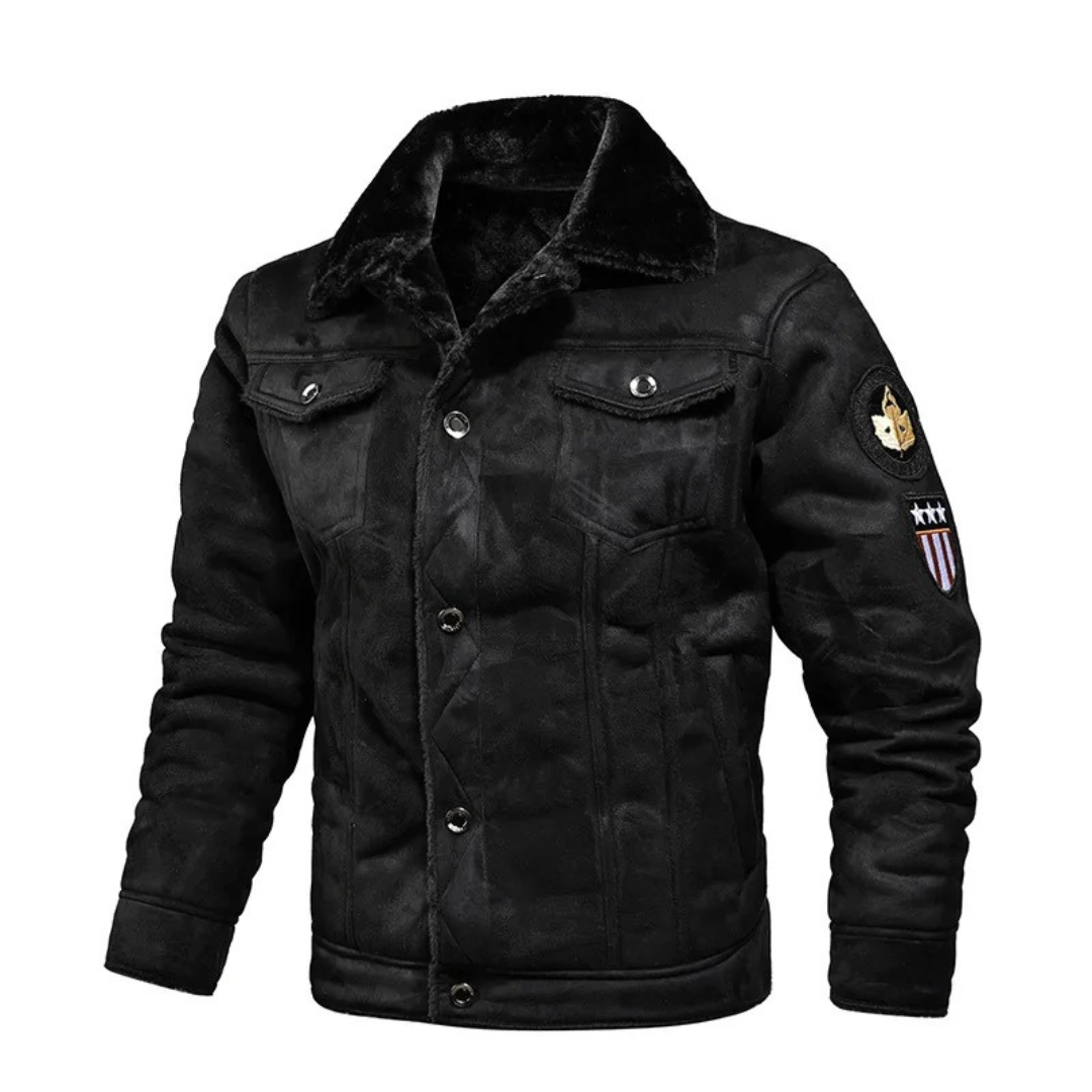 Elegante mit Fleece gefütterte Lederjacke