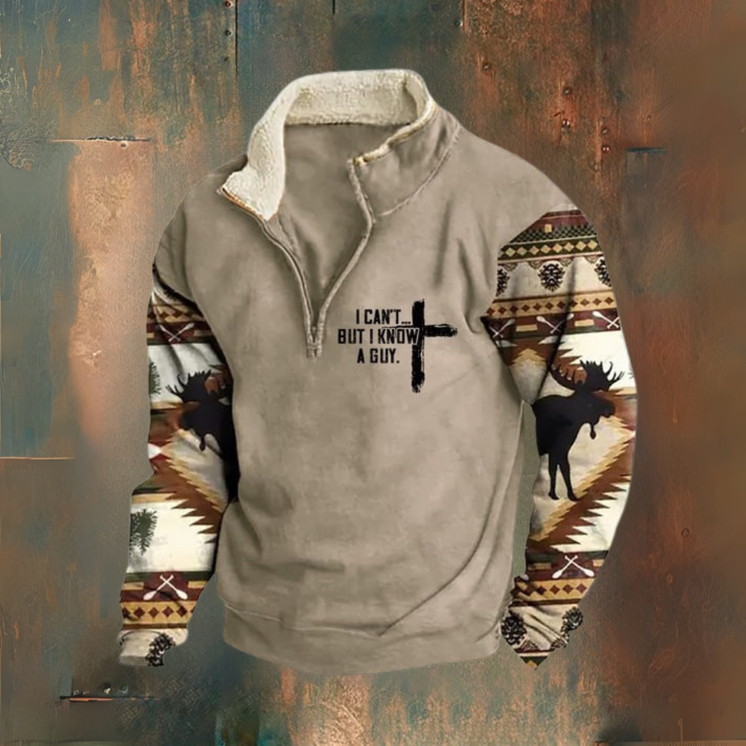 Vintage Pullover mit Reißverschluss