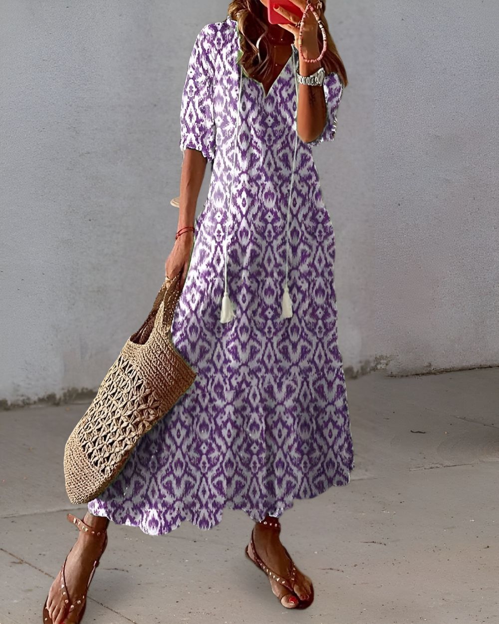 Elegantes langes Boho-Kleid