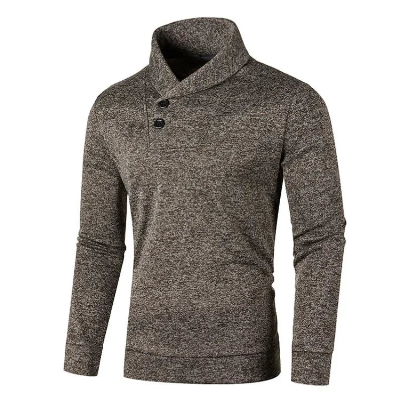 Eleganter Knopf-Rollkragenpullover