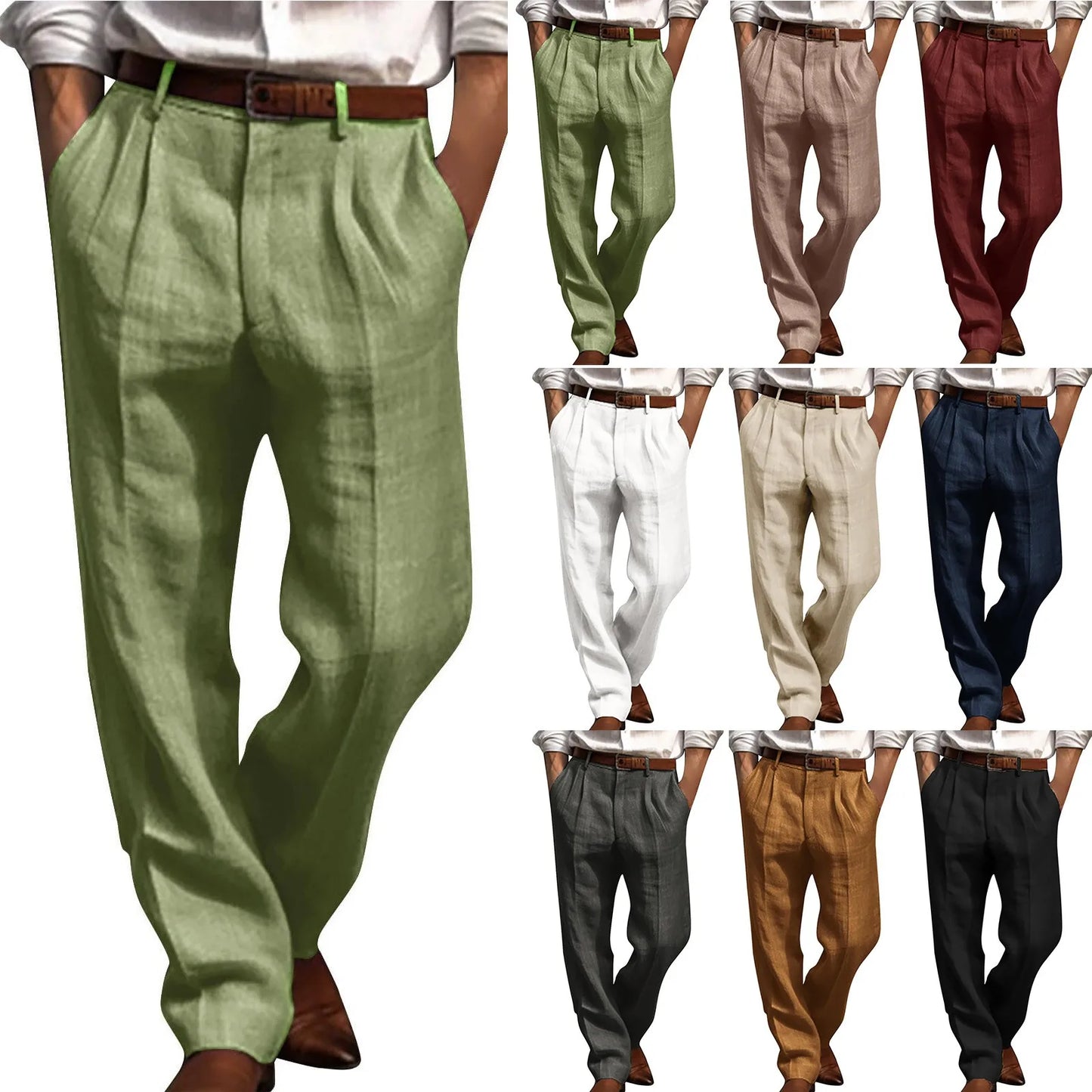 Baumwoll-Leinen-Hose