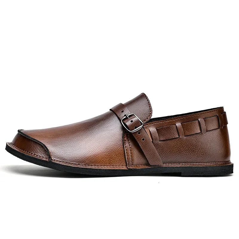 Leder-Loafer mit Schnalle
