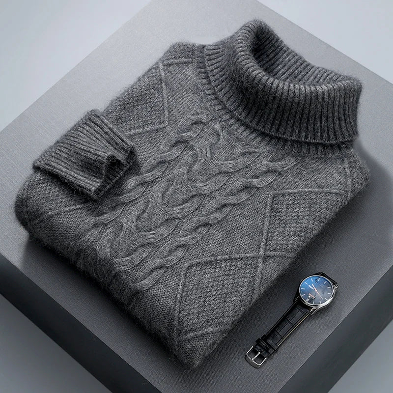 Elegant gemusterter Kaschmirpullover