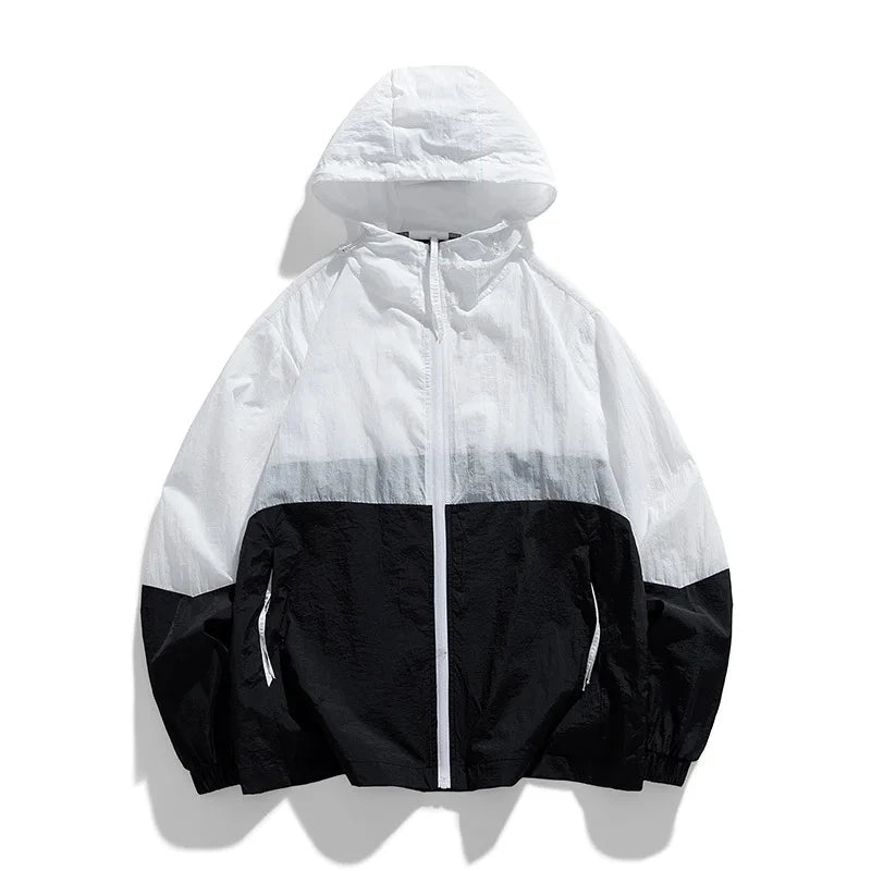 Windbreaker-Jacke mit Kapuze