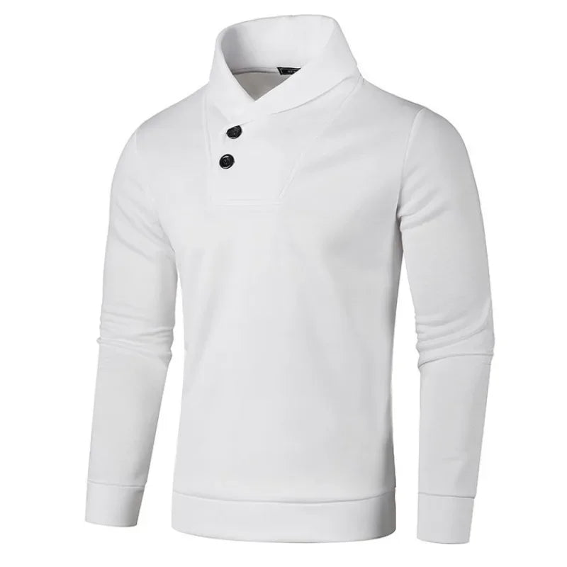Eleganter Knopf-Rollkragenpullover