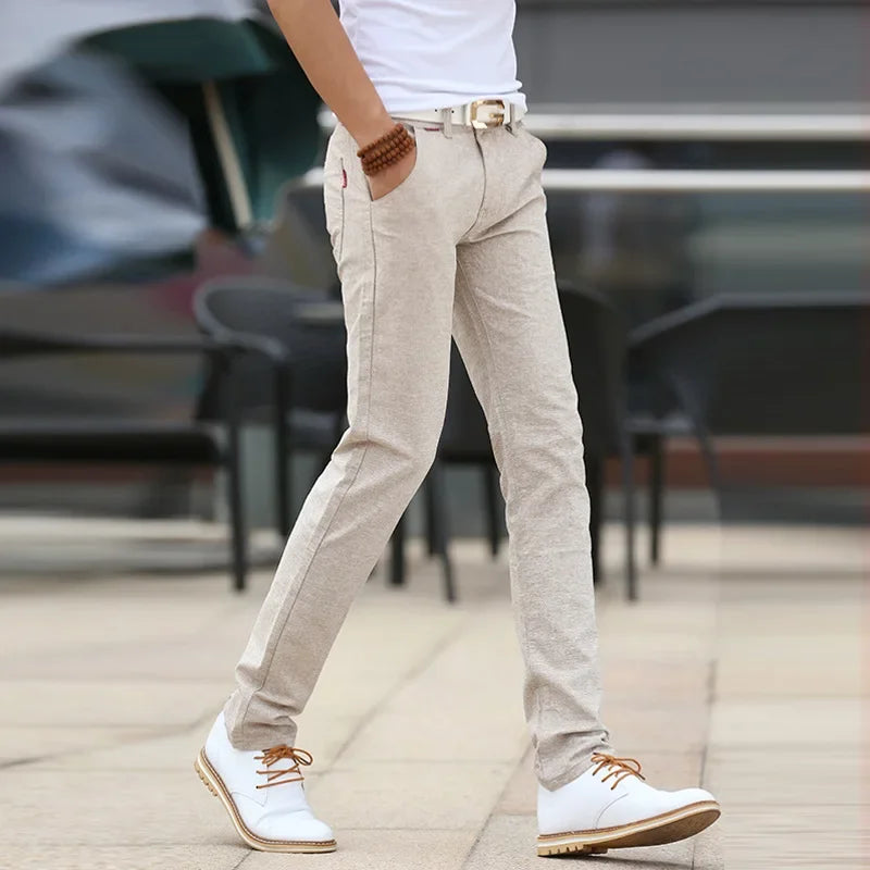 Slim Fit Leinenhosen